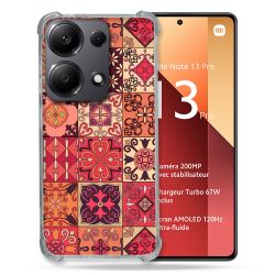 Coque Renforcé Pour Xiaomi Redmi Note 13 Pro 4G Texture Carreau Ciment Rouge