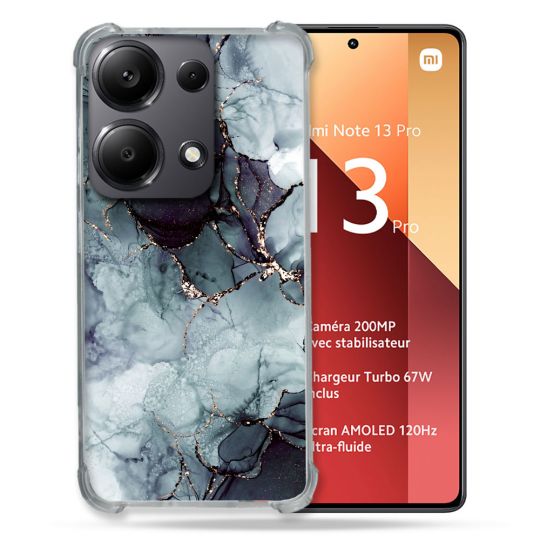 Coque Renforcé Pour Xiaomi Redmi Note 13 Pro 4G Texture Marbre Gris