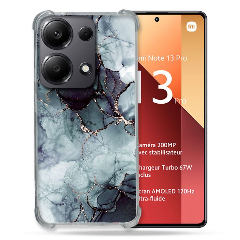 Coque Renforcé Pour Xiaomi Redmi Note 13 Pro 4G Texture Marbre Gris