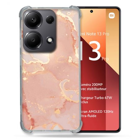 Coque Renforcé Pour Xiaomi Redmi Note 13 Pro 4G Texture Marbre Rose