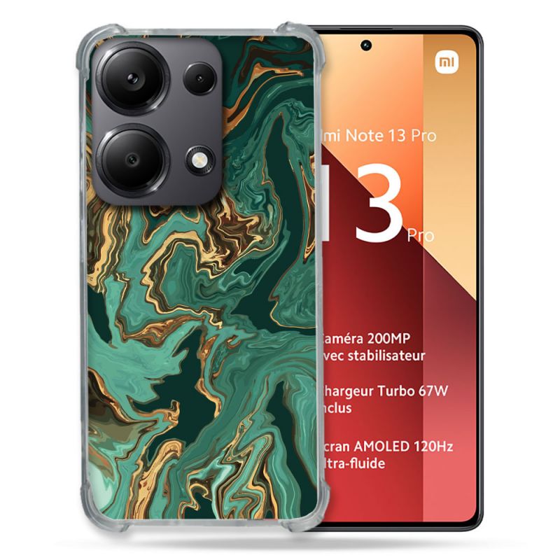 Coque Renforcé Pour Xiaomi Redmi Note 13 Pro 4G Texture Marbre Vert