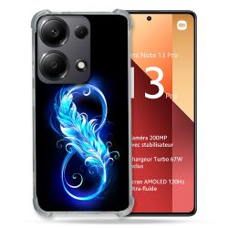 Coque Renforcé Pour Xiaomi Redmi Note 13 Pro 4G Texture Plume Infini Bleu