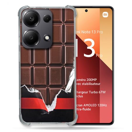 Coque Renforcé Pour Xiaomi Redmi Note 13 Pro 4G Texture Trompe Oeil Chocolat
