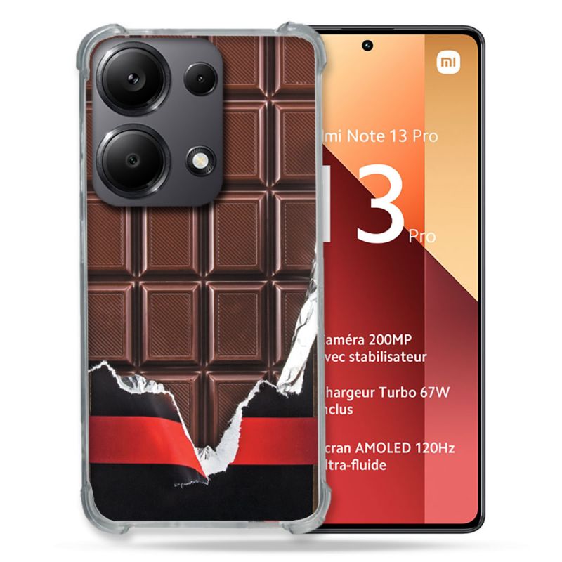 Coque Renforcé Pour Xiaomi Redmi Note 13 Pro 4G Texture Trompe Oeil Chocolat