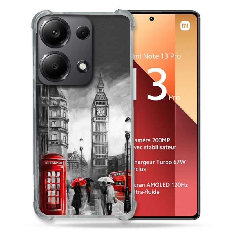 Coque Renforcé Pour Xiaomi Redmi Note 13 Pro 4G Voyage Angleterre Londres Vintage
