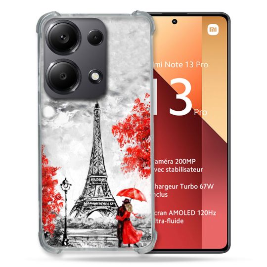 Coque Renforcé Pour Xiaomi Redmi Note 13 Pro 4G Voyage France Paris Rouge