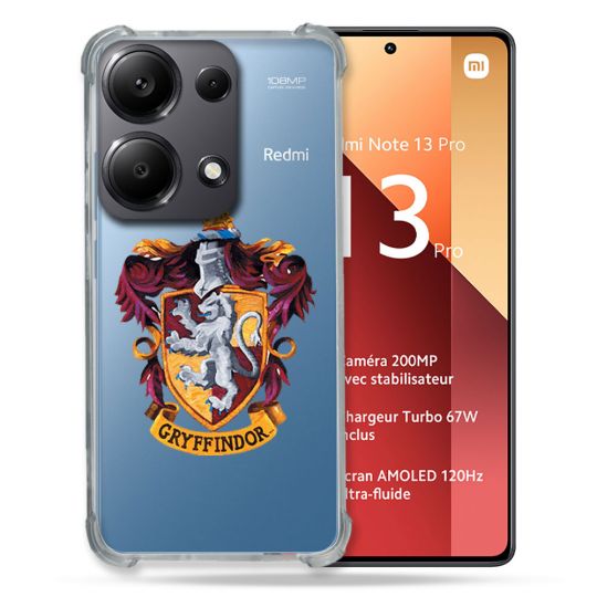 Coque Renforcé Transparente Pour Xiaomi Redmi Note 13 Pro 4G Harry Potter Griffindor