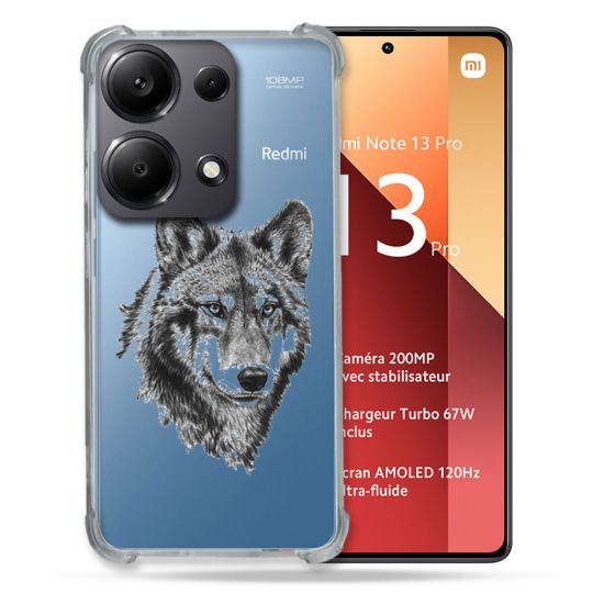 Coque Renforcé Transparente Pour Xiaomi Redmi Note 13 Pro 4G Loup