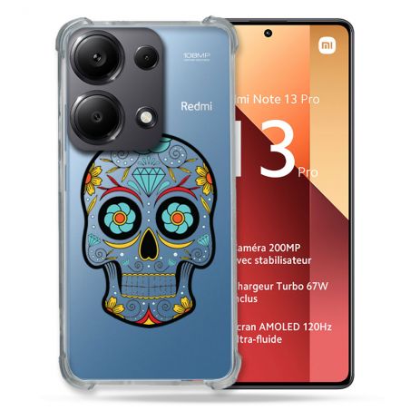 Coque Renforcé Transparente Pour Xiaomi Redmi Note 13 Pro 4G Tete Mort Color