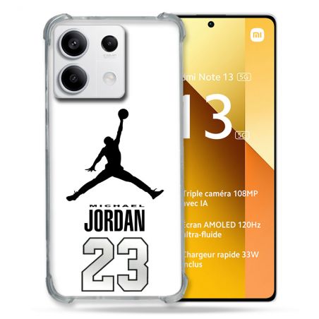 Coque Renforcée Pour Xiaomi Redmi Note 13 5G Jordan 23 Blanc