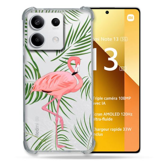 Coque Renforcée Transparente Pour Xiaomi Redmi Note 13 5G Flamant Rose