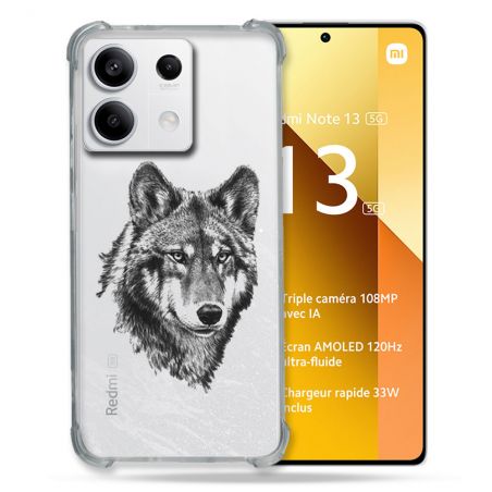 Coque Renforcée Transparente Pour Xiaomi Redmi Note 13 5G Loup