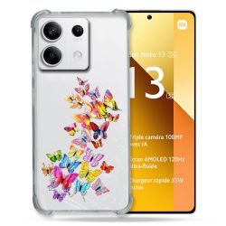 Coque Renforcée Transparente Pour Xiaomi Redmi Note 13 5G Papillon Multicolore