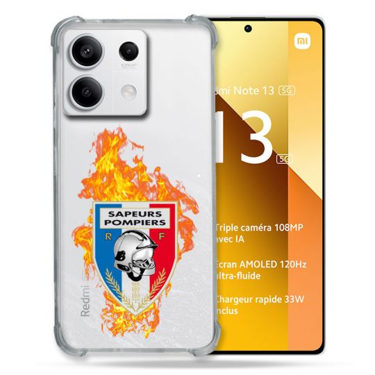 Coque Renforcée Transparente Pour Xiaomi Redmi Note 13 5G Pompier Feu