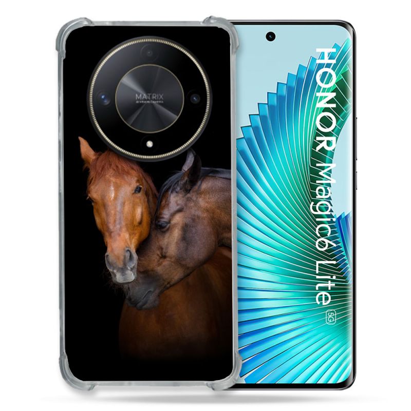Coque Renforcé Pour Honor Magic 6 Lite 5G Animal Cheval Marron