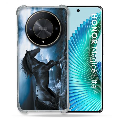 Coque Renforcé Pour Honor Magic 6 Lite 5G Animal Cheval Noir