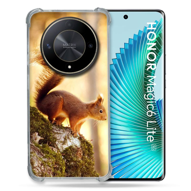 Coque Renforcé Pour Honor Magic 6 Lite 5G Animal Ecureuil Bois