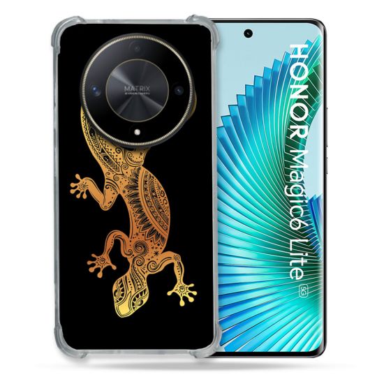 Coque Renforcé Pour Honor Magic 6 Lite 5G Animal Lezard Noir