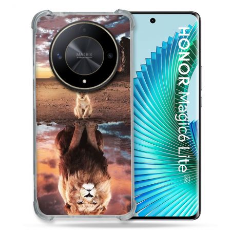 Coque Renforcé Pour Honor Magic 6 Lite 5G Animal Lion Reflet