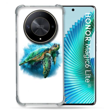 Coque Renforcé Pour Honor Magic 6 Lite 5G Animal Tortue Blanche multicolore
