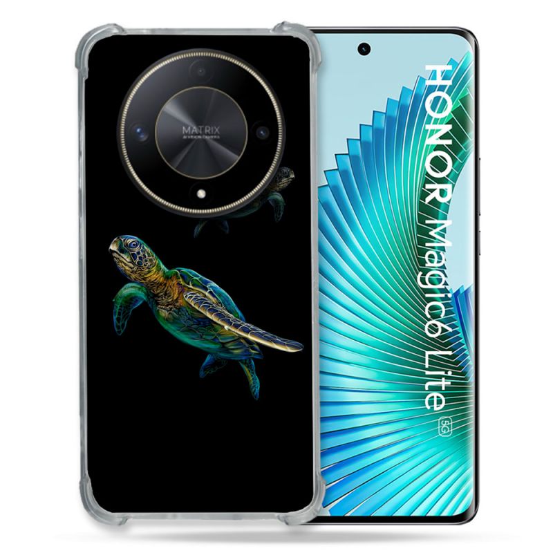 Coque Renforcé Pour Honor Magic 6 Lite 5G Animal Tortue Noire multicolore