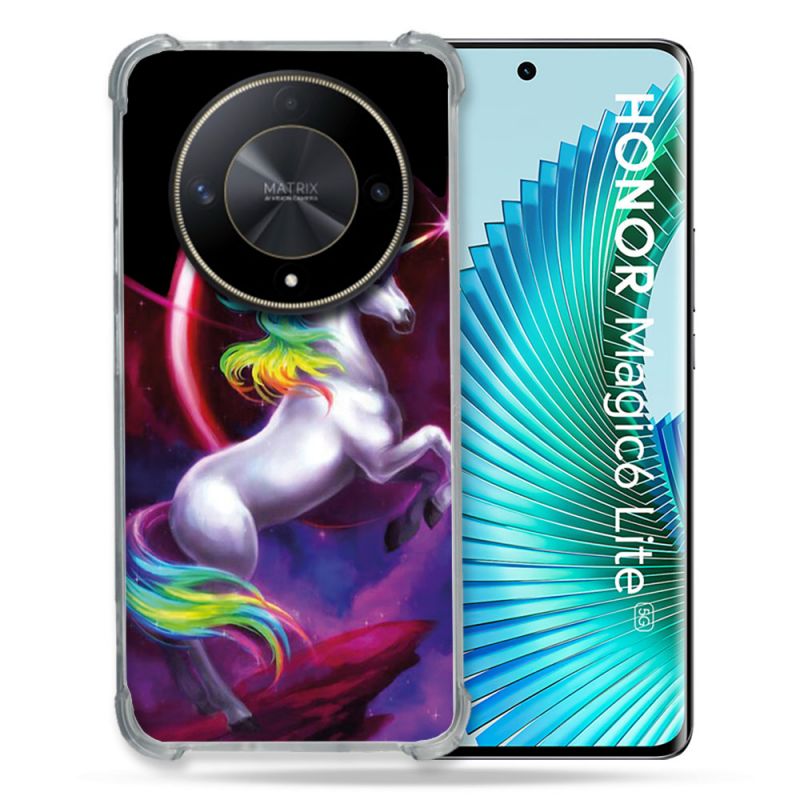 Coque Renforcé Pour Honor Magic 6 Lite 5G Fantastique Licorne Arc en ciel