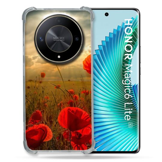 Coque Renforcé Pour Honor Magic 6 Lite 5G Fleur Coquelicot