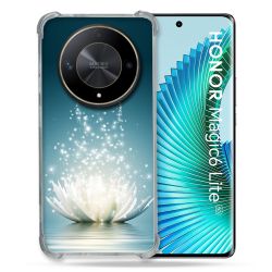 Coque Renforcé Pour Honor Magic 6 Lite 5G Fleur Lotus Blanc
