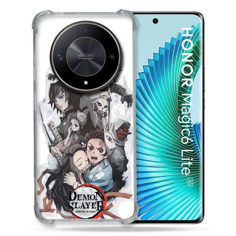 Coque Renforcé Pour Honor Magic 6 Lite 5G Manga Demon Slayer Blanc