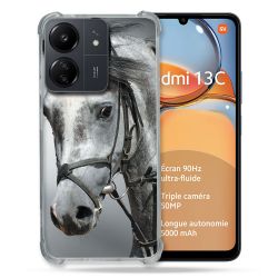 Coque Renforcé Pour Xiaomi Redmi 13C Animal Cheval Blanc