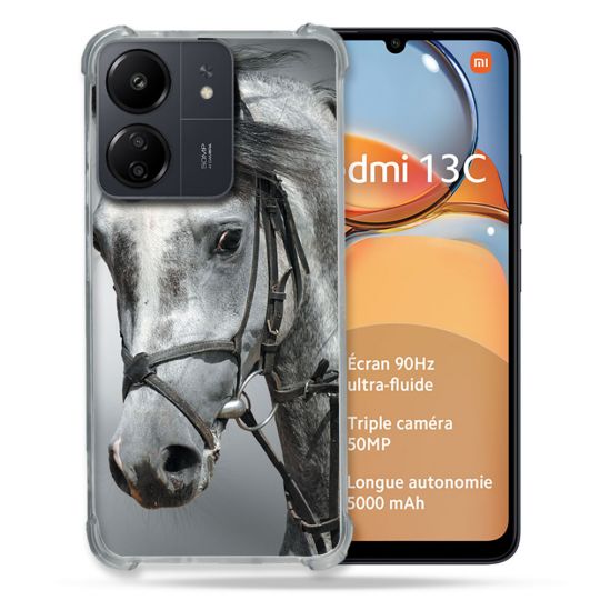 Coque Renforcé Pour Xiaomi Redmi 13C Animal Cheval Blanc