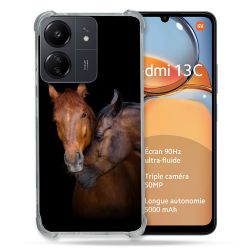 Coque Renforcé Pour Xiaomi Redmi 13C Animal Cheval Marron