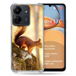 Coque Renforcé Pour Xiaomi Redmi 13C Animal Ecureuil Bois