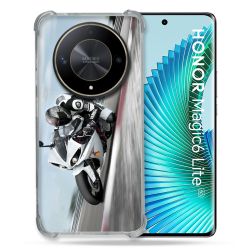 Coque Renforcé Pour Honor Magic 6 Lite 5G Moto Course GP Blanche
