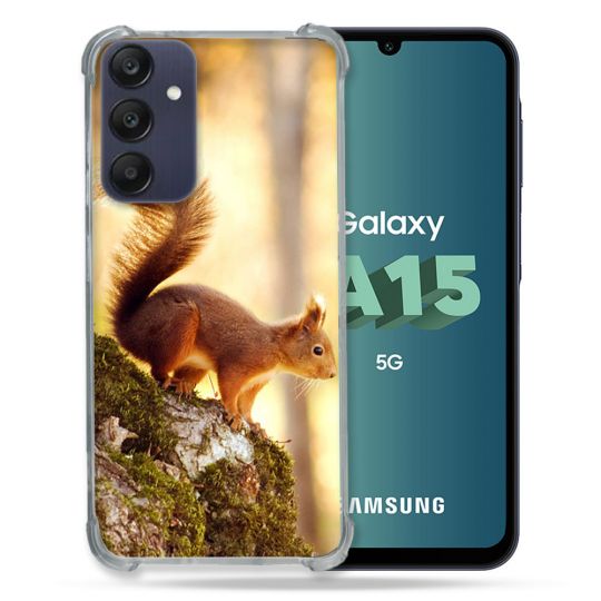 Coque Renforcée Pour Samsung Galaxy A15 4G / 5G Animal Ecureuil Bois