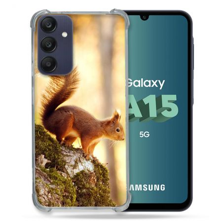Coque Renforcée Pour Samsung Galaxy A15 4G / 5G Animal Ecureuil Bois