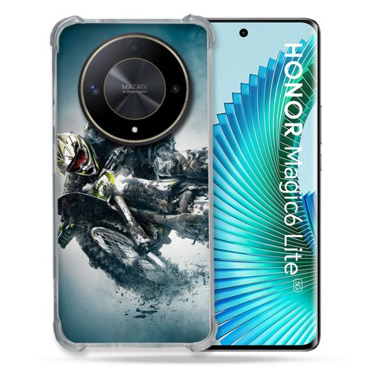 Coque Renforcé Pour Honor Magic 6 Lite 5G Moto Cross Ombre