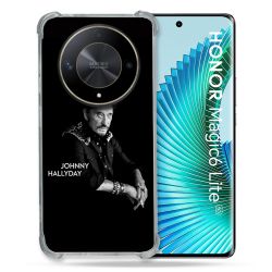 Coque Renforcé Pour Honor Magic 6 Lite 5G Musique Johnny Hallyday Noir