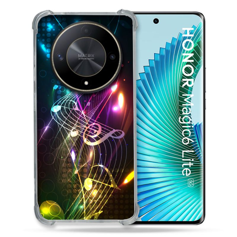Coque Renforcé Pour Honor Magic 6 Lite 5G Musique Partition Multicolore