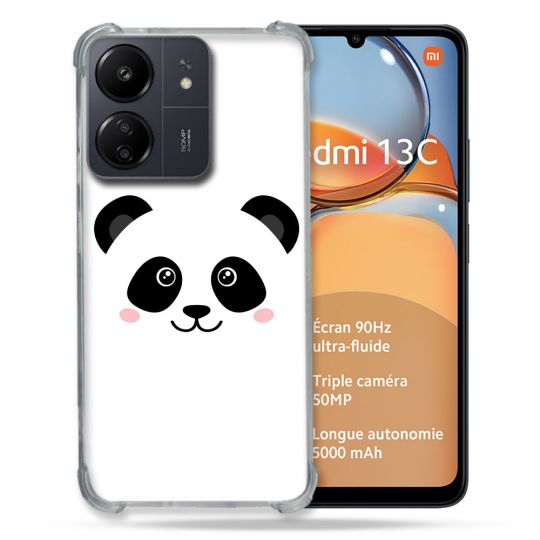 Coque Renforcé Pour Xiaomi Redmi 13C Animal Panda Blanc