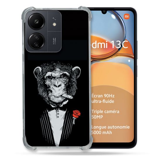 Coque Renforcé Pour Xiaomi Redmi 13C Decale Singe Mafia
