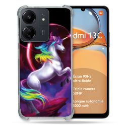 Coque Renforcé Pour Xiaomi Redmi 13C Fantastique Licorne Arc en ciel