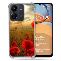 Coque Renforcé Pour Xiaomi Redmi 13C Fleur Coquelicot
