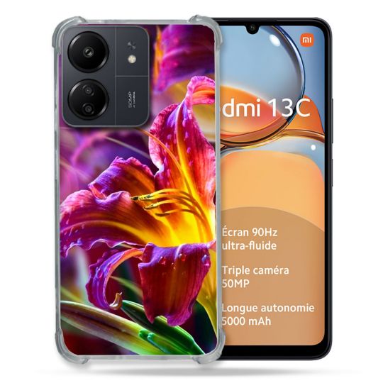 Coque Renforcé Pour Xiaomi Redmi 13C Fleur Lys Color