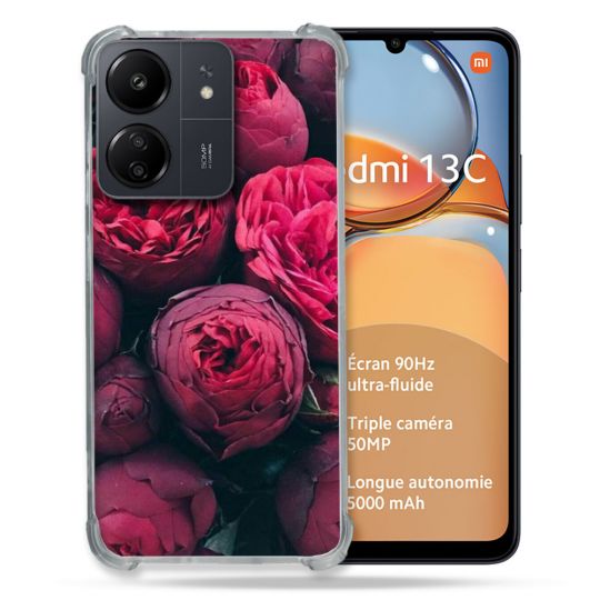 Coque Renforcé Pour Xiaomi Redmi 13C Fleur Pivoine