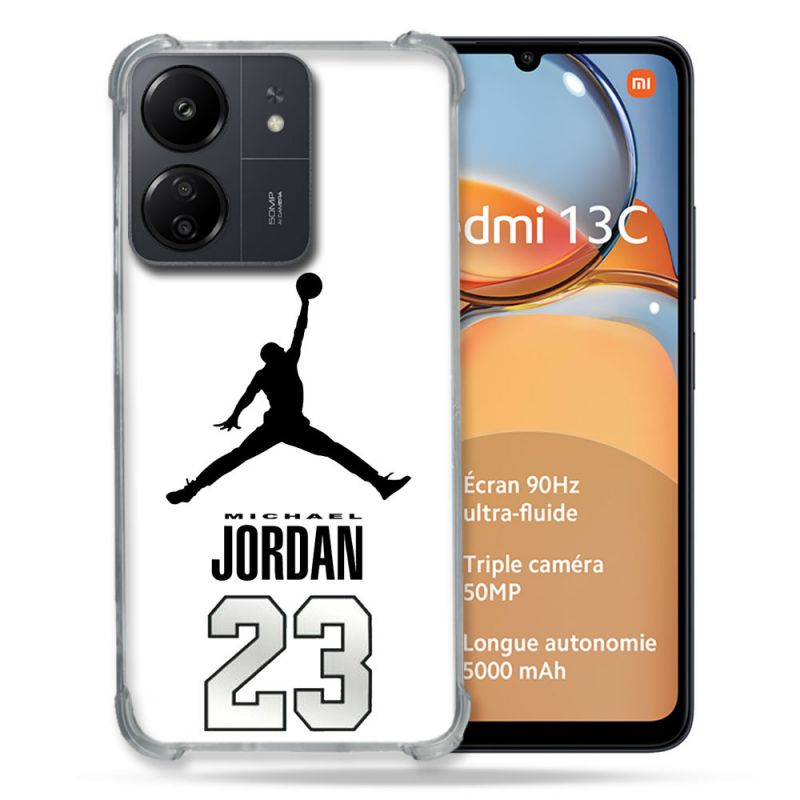 Coque Renforcé Pour Xiaomi Redmi 13C Jordan 23 Blanc