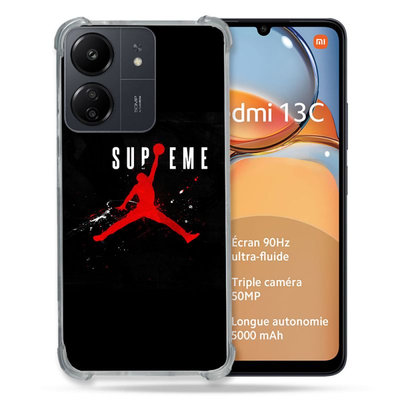 Coque Renforcé Pour Xiaomi Redmi 13C Jordan Supreme Noir