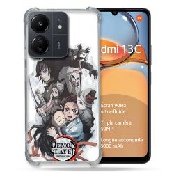 Coque Renforcé Pour Xiaomi Redmi 13C Manga Demon Slayer Blanc