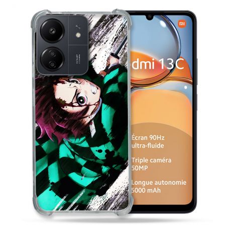 Coque Renforcé Pour Xiaomi Redmi 13C Manga Demon Slayer Tanjiro