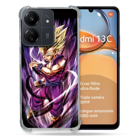Coque Renforcé Pour Xiaomi Redmi 13C Manga Dragon Ball Sangohan Violet